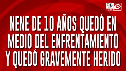 Tiroteo entre motochorros y policía deja a nene de diez años gravemente herido