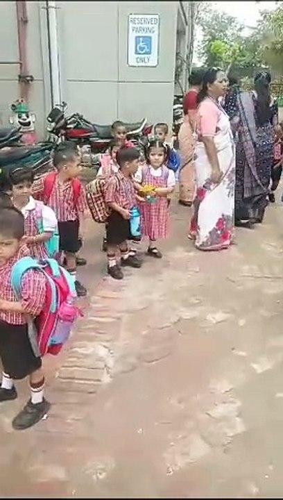 Trishu first day at school after summer vacation2024
