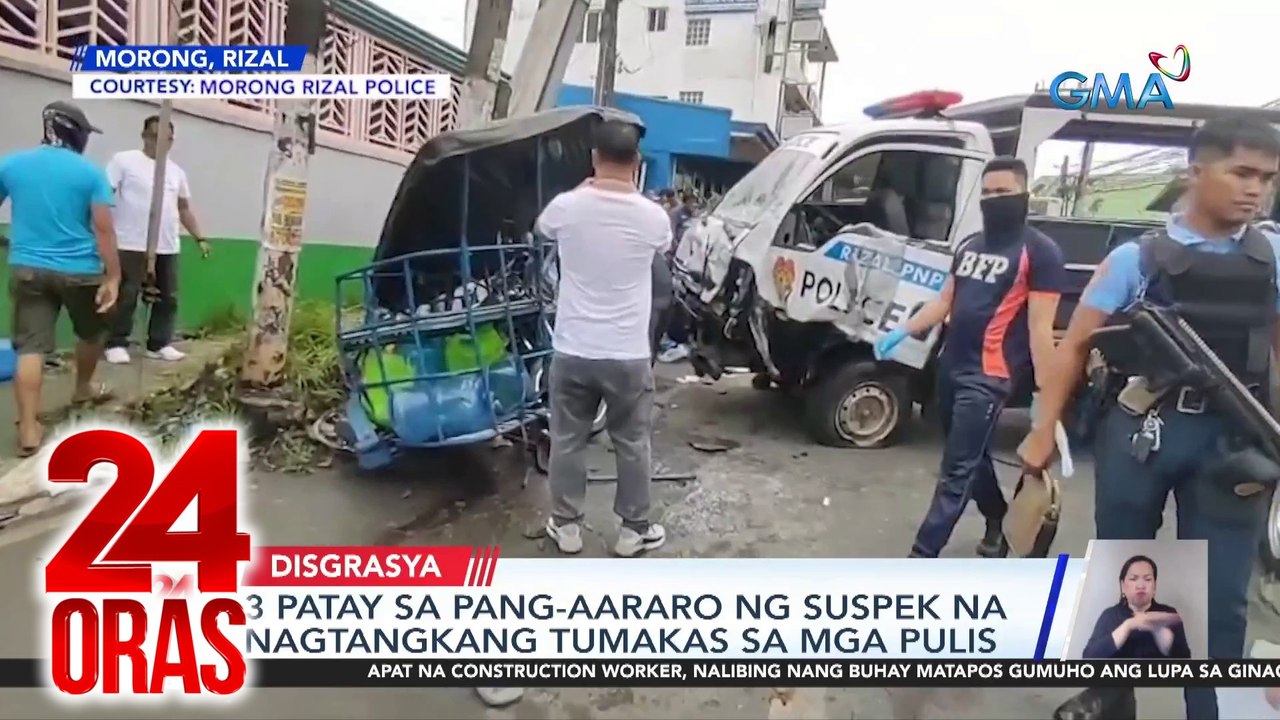 3 patay sa pang-aararo ng suspek na nagtangkang tumakas sa mga pulis | 24 Oras