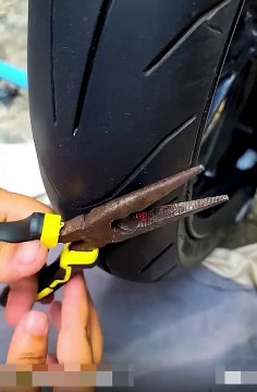 Punctured bike tyre