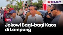 Presiden Jokowi Sapa Warga dan Bagi-bagi Kaos di Lampung