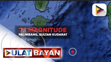 Magnitude 7.1 na lindol, tumama sa Palimbang, Sultan Kudarat