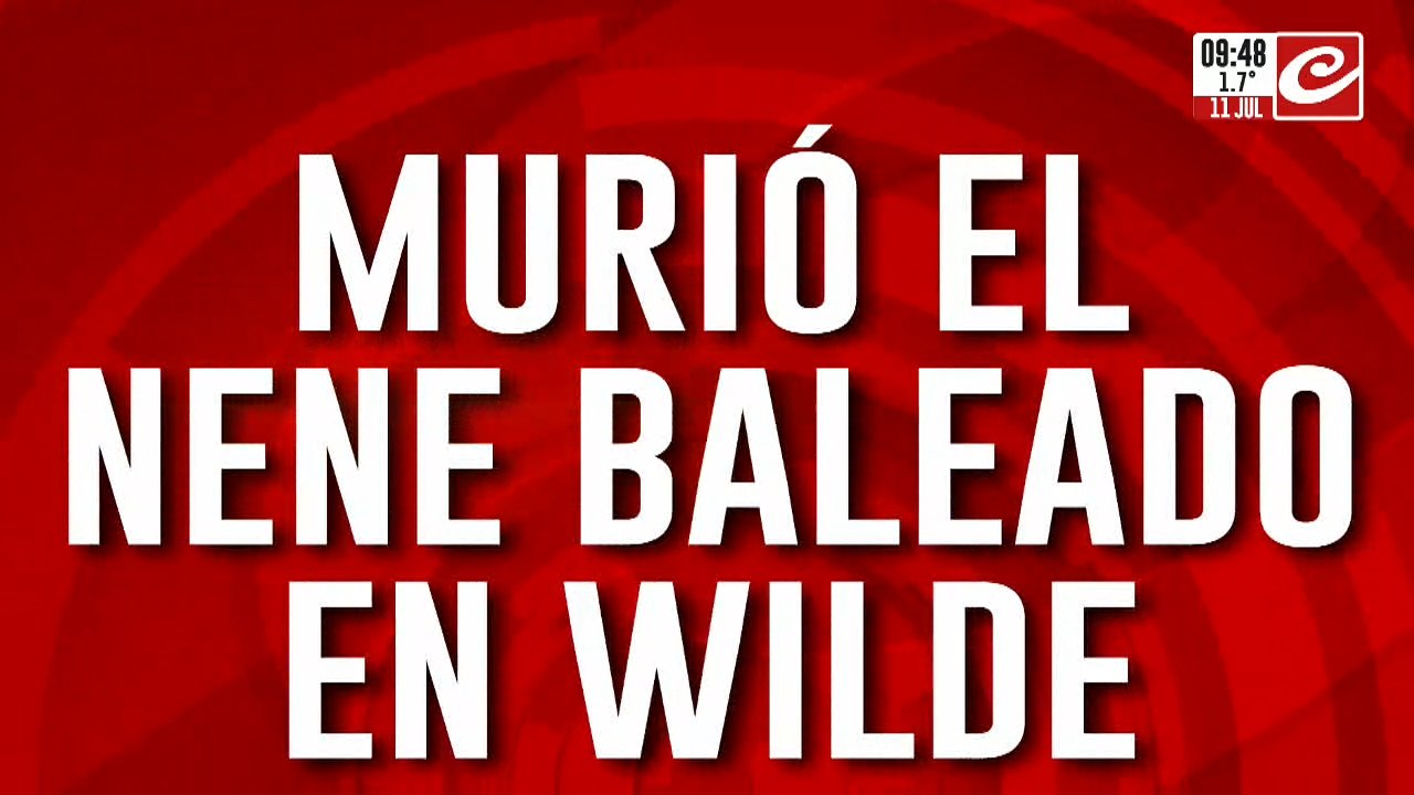 Murió el nene baleado en Wilde: quedó en medio de un tiroteo y recibió dos disparos