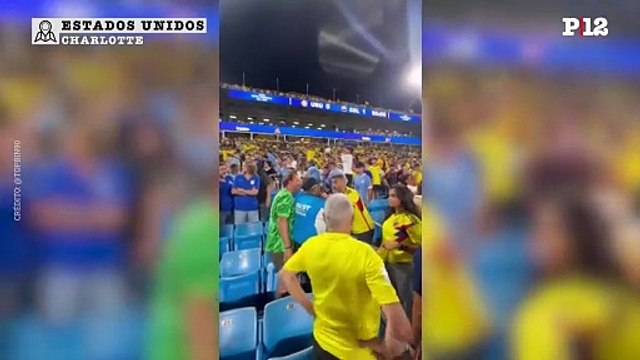 El inicio de la pelea entre hinchas y familiares de la selección de Uruguay: gritos de auxilio y el rescate de niños