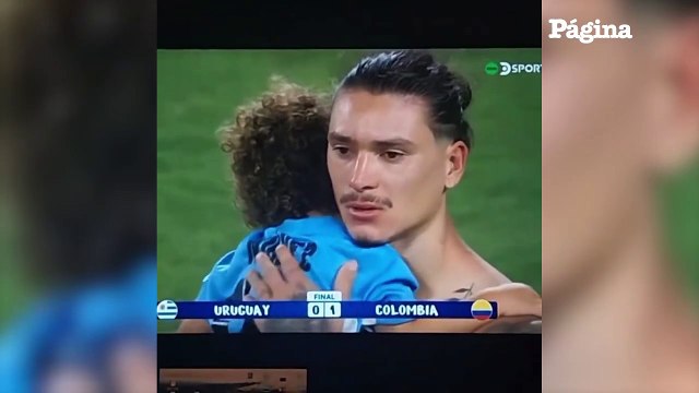 Darwin Nuñez consoló a su hijo después de la pelea entre hinchas en la semifinal de la Copa América