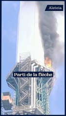 La flèche de la cathédrale de Rouen touchée par un incendie