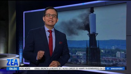 Reportan incendio en la catedral de Ruan en Francia