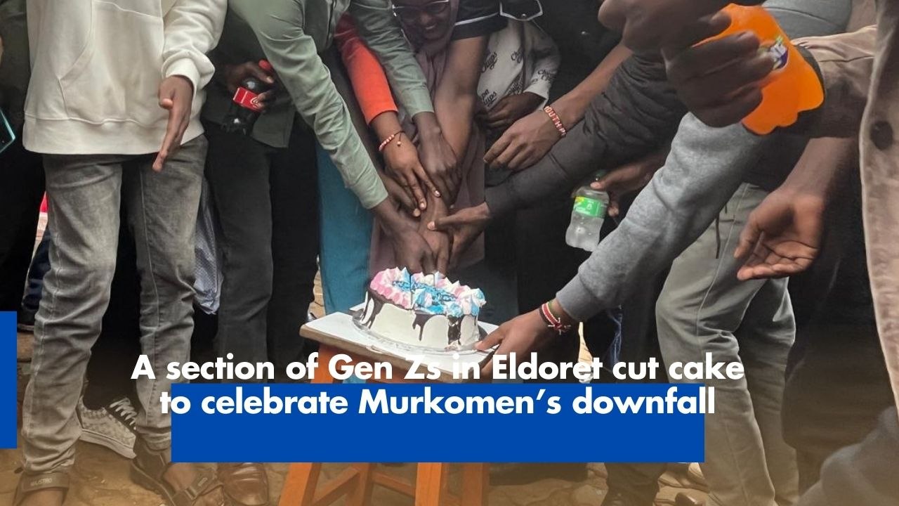 A section of Generation Zs in Eldoret cut cake to celebrate Murkomen’s downfallnfall