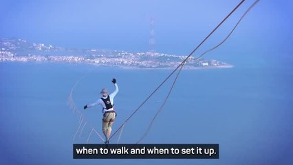 Jaan Roose makes slackline history in Italy