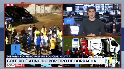 PM atira com bala de borracha em goleiro do Grêmio Anápolis