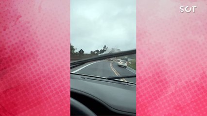 Dois caminhões e um carro se envolveram em colisão na PR-151 entre Jaguariaíva e Sengés