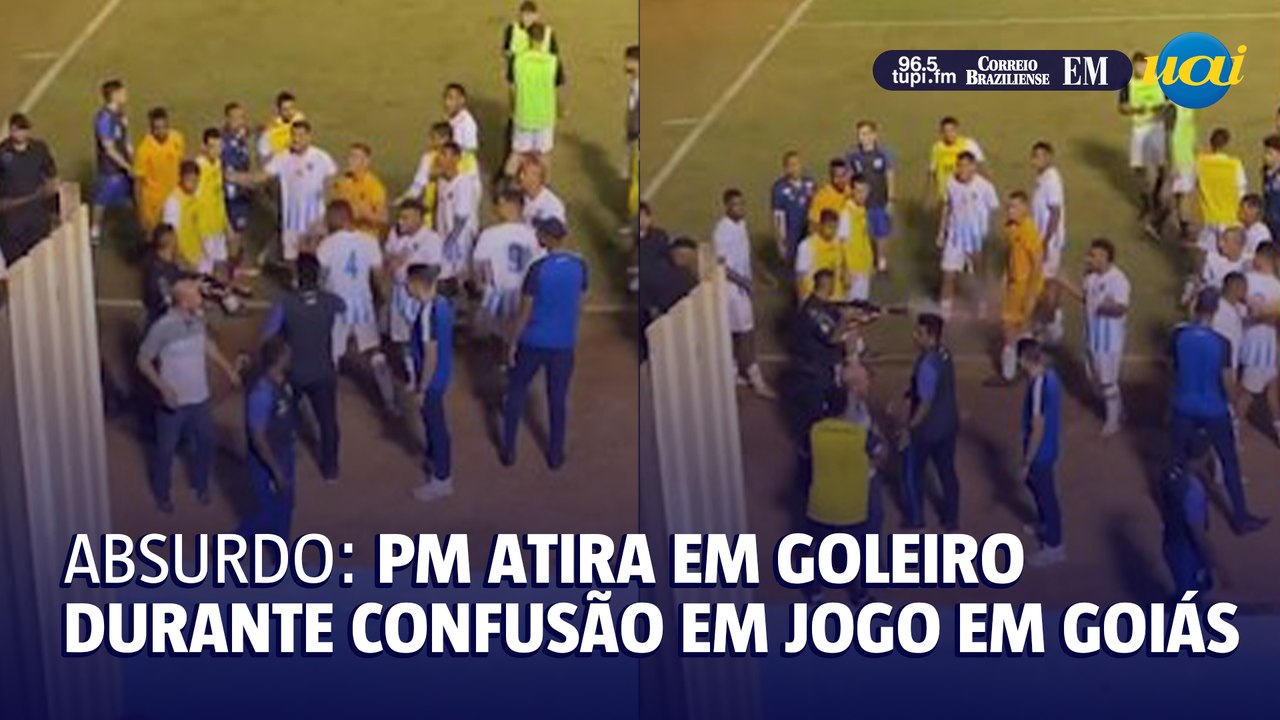 PM atira em goleiro em confusão durante jogo em Goiás
