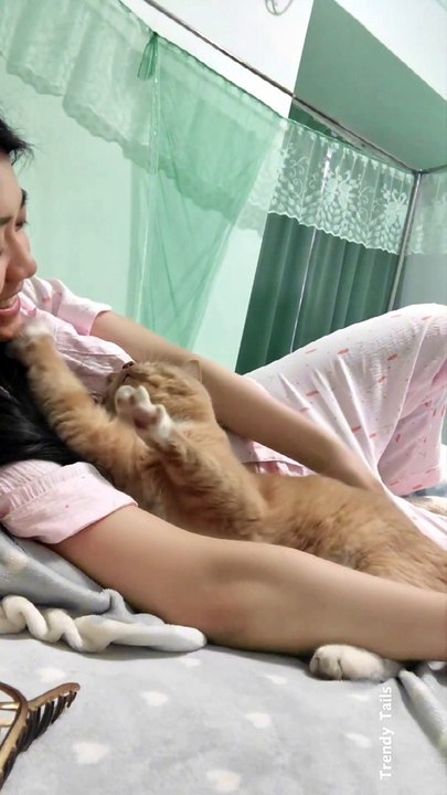 Cat With Her Sweet Owner