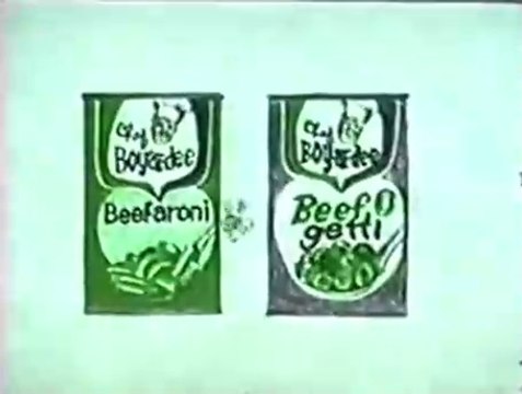 1970s Beefaroni & Beef-O-getti (discontinued food) animated TV commercial