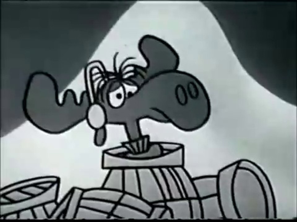 1960s Bullwinkle skating & jumping over barrels Cheerios TV commercial