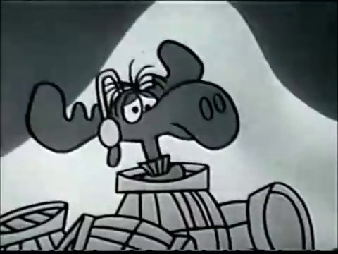 1960s Bullwinkle skating & jumping over barrels Cheerios TV commercial