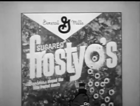 1960s Tennessee Tuxedo kicking a bald eagle - Frosty Os cereal TV commercial
