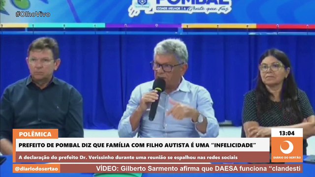 Prefeito de Pombal vira alvo de inquérito do MPPB após fala considerada preconceituoso sobre autistas
