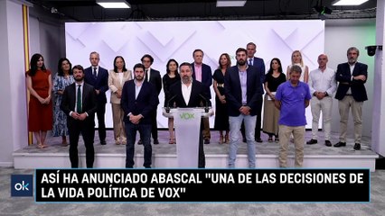 Así ha anunciado Abascal "una de las decisiones de la vida política de Vox"