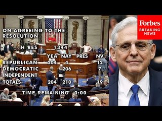 Download Video: BREAKING NEWS: AG Merrick Garland Narrowly Survives House GOP's Inherent Contempt Effort