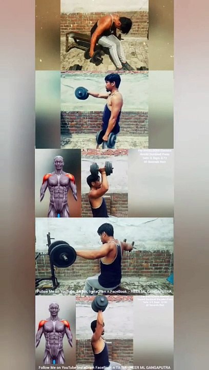 5 Best SHOULDER Exercises with Dumbbells  #heermlgangaputra #naturalbodybuilding #workout #fitness #gym #muscle #training #tips