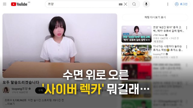 [영상] '천만 유튜버' 쯔양 충격 고백 뒤엔 '사이버 렉카' 있었다 / YTN