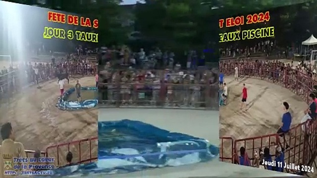 ST ELOI 2024 trets - 11Juill2024 -- Taureaux piscine