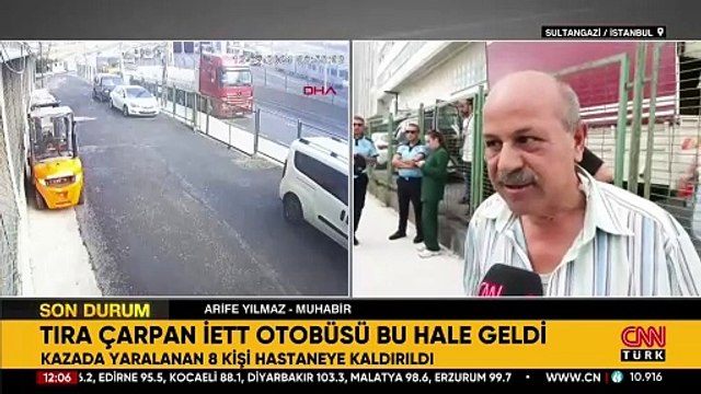 TIR'a çarpan İETT otobüsü bu hale geldi! Kaza anı kamerada...