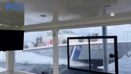 Gökçeada açıklarında avlanan balıkçının teknesine, Yunan Sahil Güvenlik botu tarafından hasar verildi