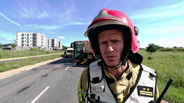 Wypadek autobusu z ciężarówką w Grudziądzu