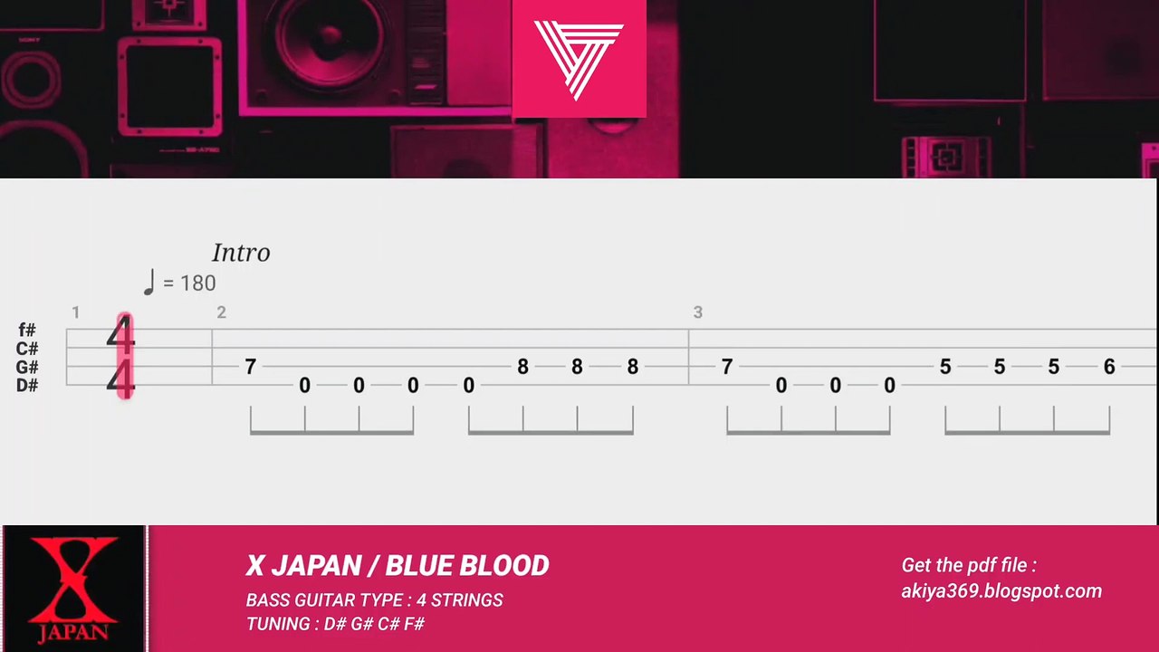 BLUE BLOOD / X JAPAN 【BASS TAB】