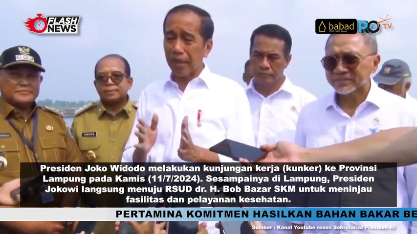 Presiden Jokowi Laksanakan Kunjungan Kerja ke Lampung untuk Tinjau RSUD dr. H. Bob Bazar SKM dan Resmikan Jalan