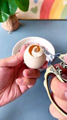 In the summer  take your children to make ice flowers  with eggshells