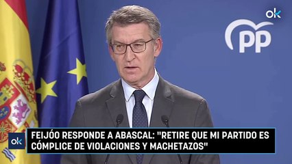 Feijóo responde a Abascal: "Retire que mi partido es cómplice de violaciones y machetazos"