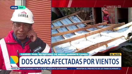 Vientos fuertes en El Alto arrancan techos de una vivienda​​