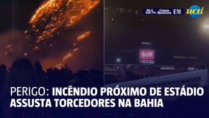 Incêndio próximo ao Barradão assusta torcedores em partida do brasilerão