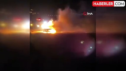 Alevlere teslim olan araç kullanılamaz hale geldi