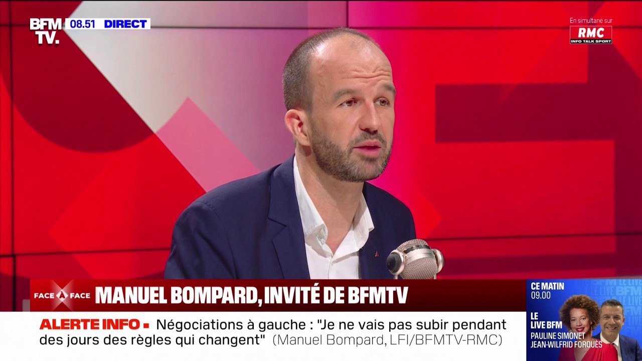 Nouveau Front populaire: Manuel Bompard assure que Jean-Luc Mélenchon "participe" aux discussions