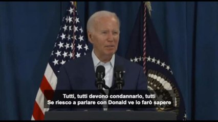 Attentato a Trump, Biden: "Non c'è posto per questo tipo di violenza"