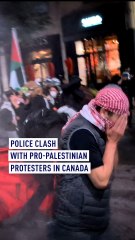 Police clash with pro-Palestinian protesters in Canada
