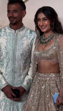 Yuzi Chahal with Dhanashree at Anant Ambani's wedding. #AnantRadhikaCelebration #ARWeddingCelebrations #anantandradhika #AnantRadhikaWedding #anantwedsradhika #anantambaniwedding #AnantRadhika #radhikamerchant #wedding