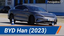 BYD Han 2023 - Maniobra de esquiva (moose test) y eslalon | km77.com