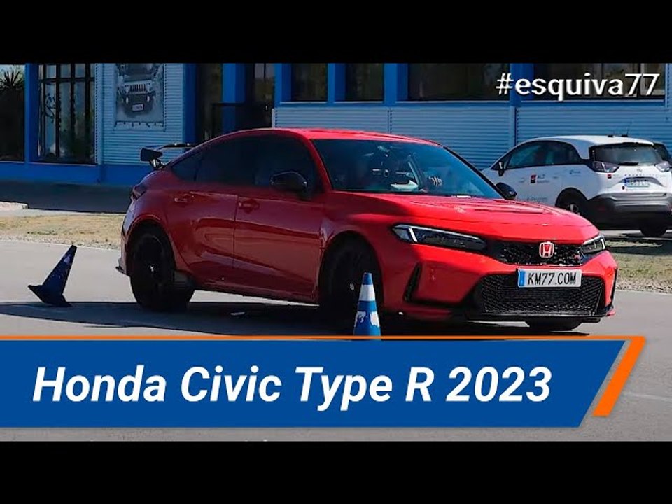 Honda Civic Type R 2023 - Maniobra de esquiva (moose test) y eslalon | km77.com