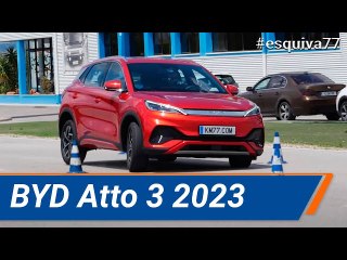BYD Atto 3 2023 - Maniobra de esquiva (moose test) y eslalon | km77.com