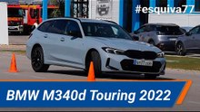 BMW M340d Touring 2023 - Maniobra de esquiva (moose test) y eslalon | km77.com