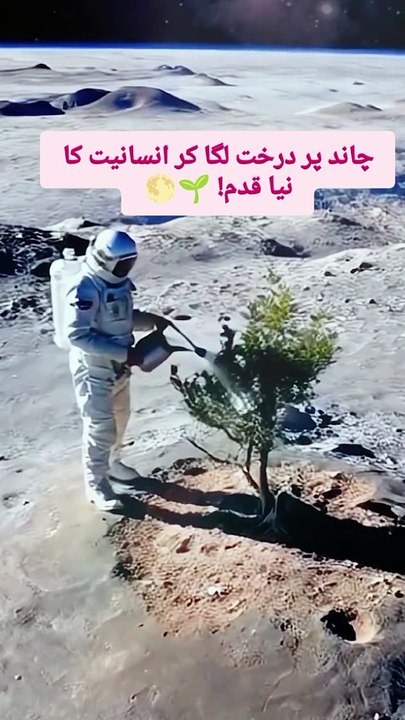 A man planted tree on moon