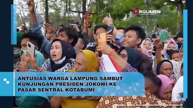 Presiden Jokowi Disambut Antusias Warga Lampung Saat Berkunjung Ke Pasar Sentral Kotabumi