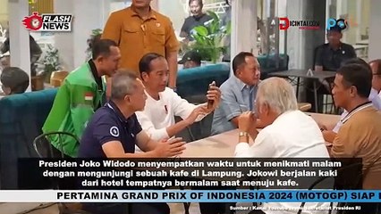 Malam di Lampung, Jokowi Jalan Kaki dari Hotel dan Sapa Warga di Kafe