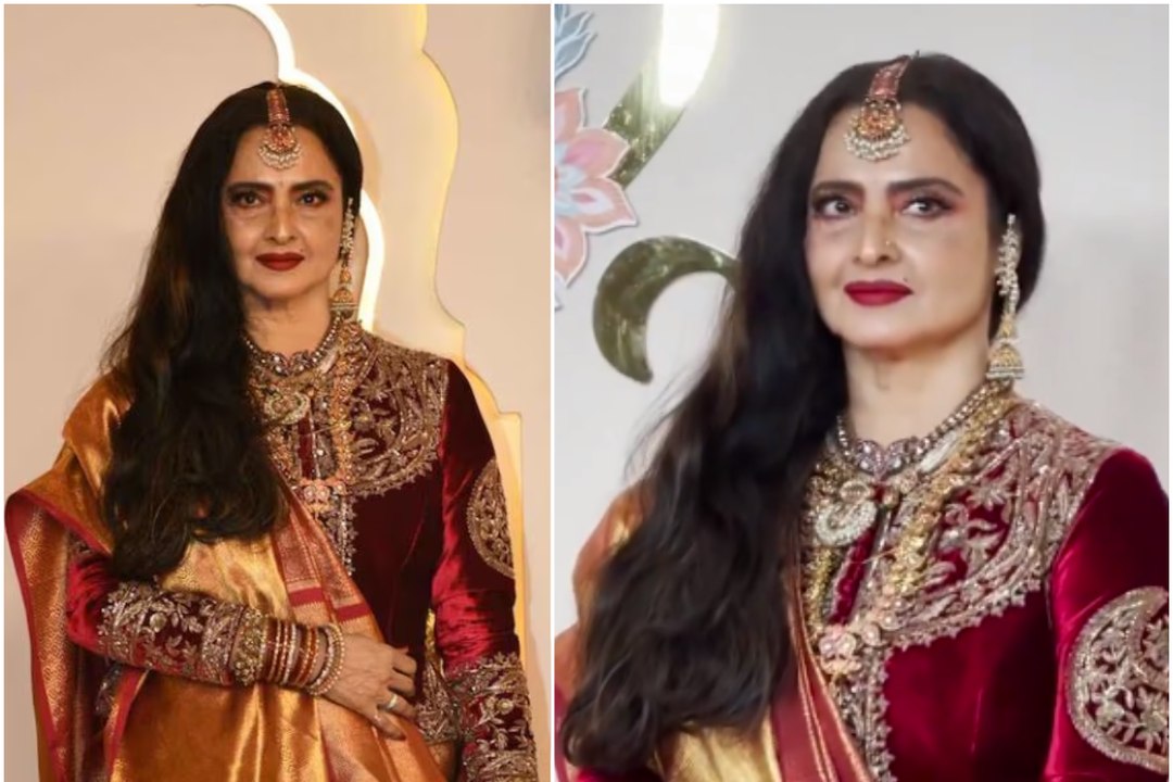 Rekha ने अनंत-राधिका की शादी में बिखेरा जलवा, 6...