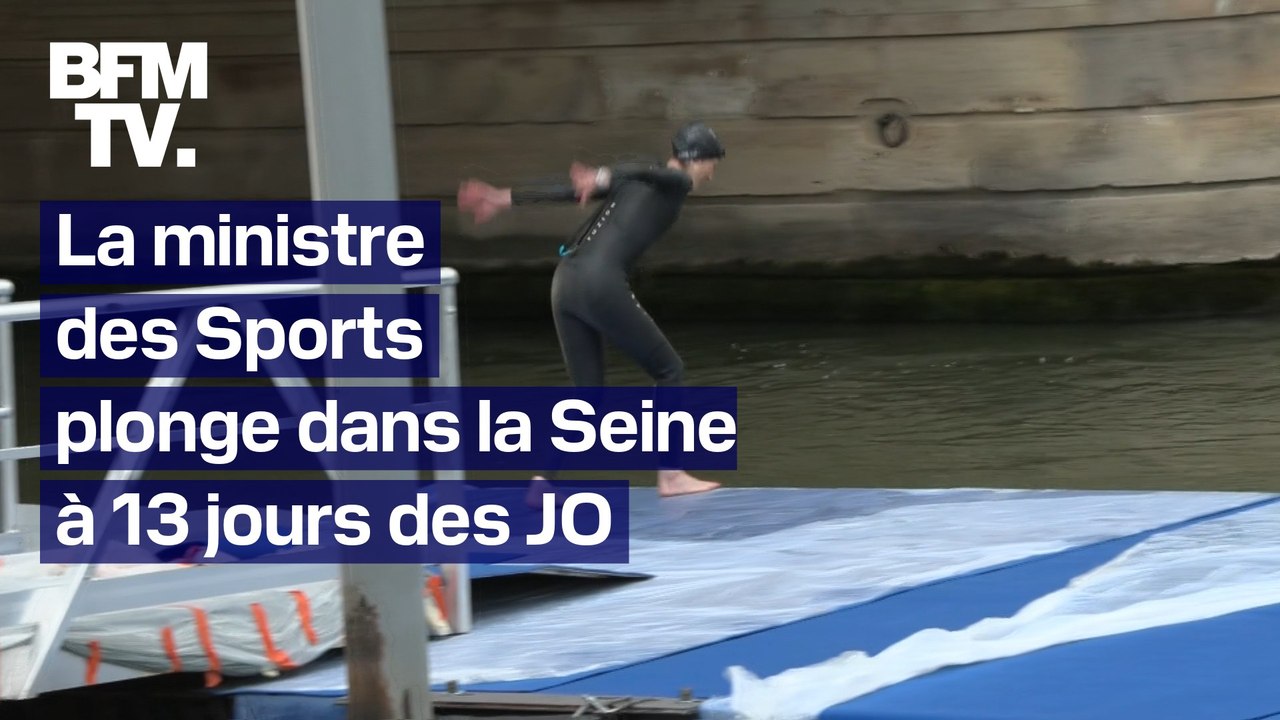 Amélie Oudéa-Castera plonge dans la Seine, à 13 jours des Jeux olympiques